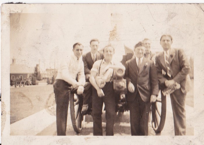 Bernard Doran, Jr., and military friends - Harrison NJ