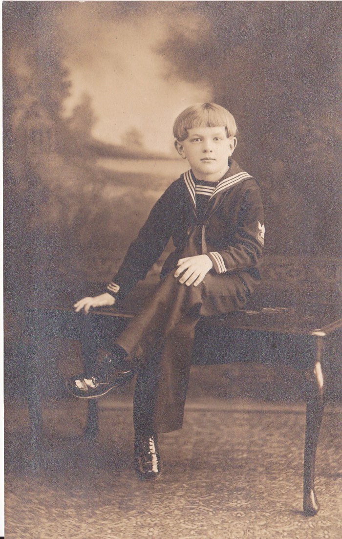 Paul Rozenek as a child - portrait taken at Kuessner Studio, 1530 W. Chicago Ave., Chicago, Illinois. 