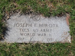 Joseph E. Mirota. Veteran memorial stone.