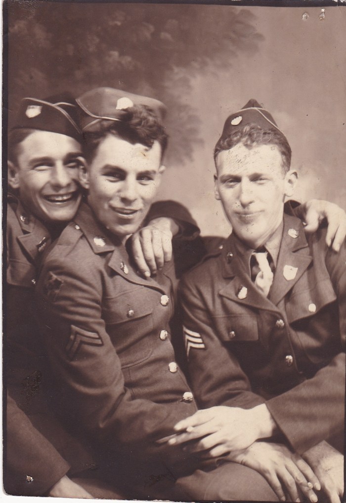 James F. Doran with two friends, during World War Two.