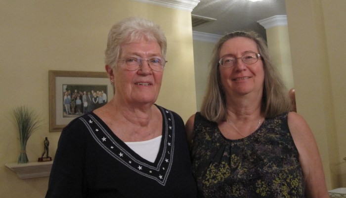 With my father's first cousin, MaryLou. Photo copyright Genealogy sisters.