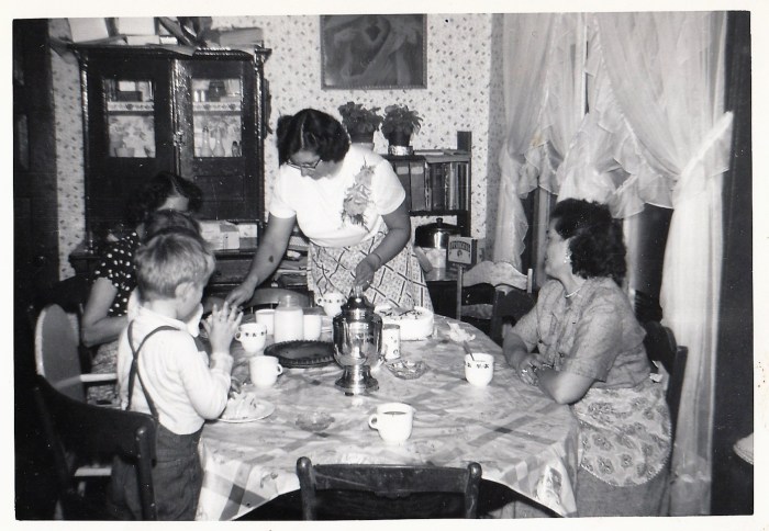 Getting the table ready.