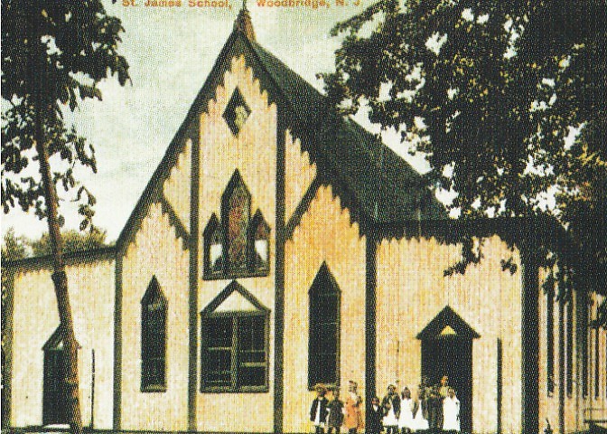 "Original St. James Church" - Michael Krull, The Roman Catholic Diocese of Metuchen, Editions de Signe, Strasbourg, France, 2005. Book in possession of Maryann Barnes.